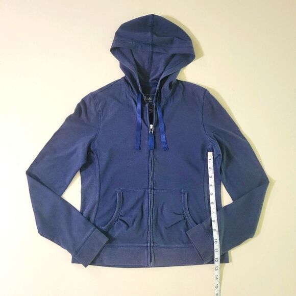 G. H. Bass Women's Navy Full Zip Hoodie Long Sleeve Jacket - Picture 5 of 11